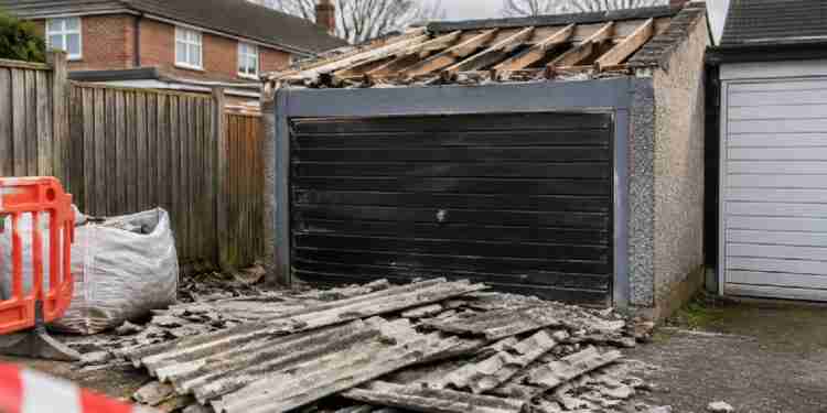 garage asbestos removal in Rainham leaves debris behind garage asbestos removal in Rainham leaves debris behind
